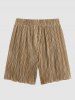 Wrinkle Textured Short Sleeves Shirt and Shorts Set -  