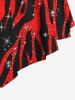 Gothic Light Beam Red Black Print Tankini Top (Adjustable Shoulder Strap) -  