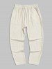 Beading Drawstring Vertical Striped Vacation Pants -  