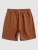 Short de Base Décontracté en Couleur Unie - Rouge Lave S