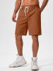 Short de Base Décontracté en Couleur Unie - Rouge Lave XL