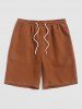 Short de Base Décontracté en Couleur Unie - Rouge Lave XL