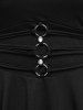 Gothic Fishnet Panel Rings Bat-shaped Sleeve Asymmetrical Top -  