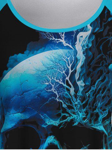 Gothic Skull Print Short Sleeve T-Shirt