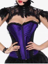 Gothic Punk Feather Shawl Feather Panel Lace Rave Costume Bolero Top -  