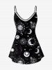 3D Moon Sun Glitter Print Tank Top And Plus Size Leggings Gothic Outfit -  
