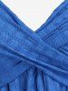 T-shirt Grande Taille à Volant à Manches Papillon - Bleu M | US 10