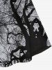 Robe Gothique Croisée Arbre Imprimé à Bretelle Fine - Noir 1X | US 14-16