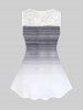Plus Size Ombre Flowers Lace Back Tank Top -  