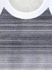 Plus Size Ombre Flowers Lace Back Tank Top -  