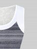 Plus Size Ombre Flowers Lace Back Tank Top -  