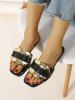 Metallic Sparkly Glitter Slip On Sandals Slides -  