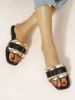 Metallic Sparkly Glitter Slip On Sandals Slides -  