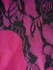 Plus Size Colorblock Rose Skull Print Cold Shoulder Lace Panel T-shirt -  