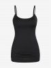 Plus Size Lace Up Short Sleeves T-Shirt and Backless Tank Top -  