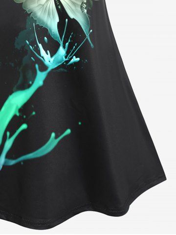Plus Size & Curve Butterfly Splatter Paint Cami Top (Adjustable Straps)
