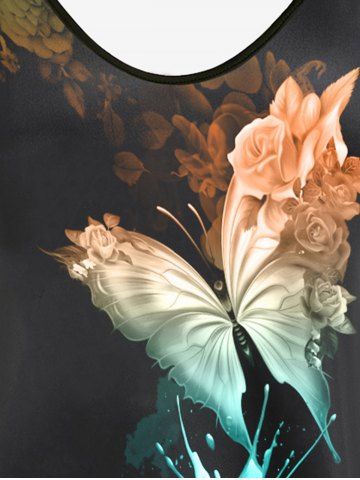 Plus Size & Curve Butterfly Splatter Paint Cami Top (Adjustable Straps)