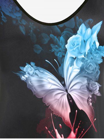 Plus Size & Curve Butterfly Splatter Paint Cami Top (Adjustable Straps)