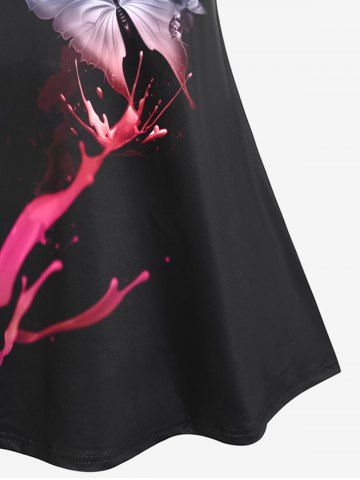 Plus Size & Curve Butterfly Splatter Paint Cami Top (Adjustable Straps)