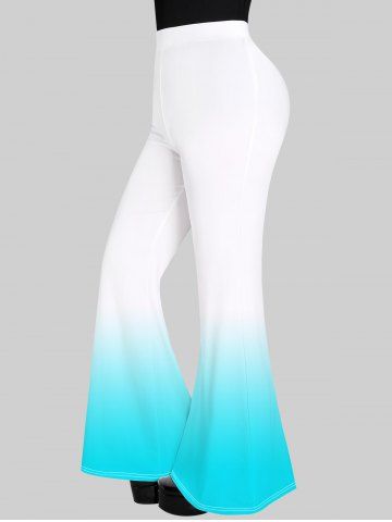 Gothic Ombre Flare Pants - GREEN - 1X | US 14-16