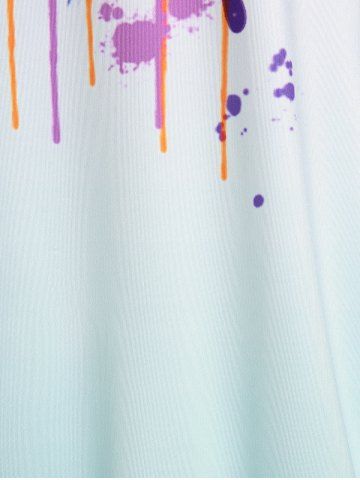 Plus Size & Curve Butterfly Print Ombre Color Cami Top