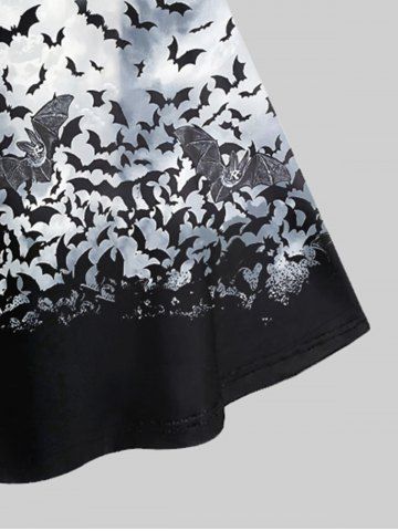 Gothic Ombre Bat Print Crisscross Cami Dress