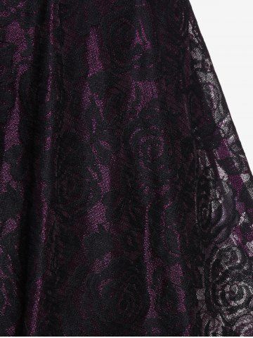 Plus Size Heart Buckle Belt Lace Grommets Cami Top