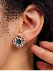 Vintage Faux Crystal Rhinestone Stud Earrings -  
