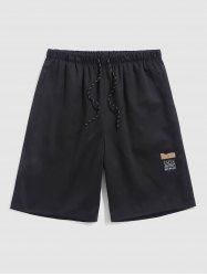 Short de Base Décontracté Design de Patch - Noir XL