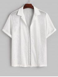 See-through Hollow Out Beach Shirt -  