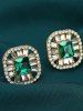 Vintage Faux Crystal Rhinestone Stud Earrings -  