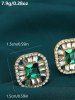 Vintage Faux Crystal Rhinestone Stud Earrings -  