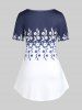 Plus Size Colorblock Floral Print Tee -  