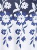 Plus Size Colorblock Floral Print Tee -  