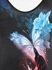 Haut Peinture Eclaboussée Papillon de Grande Taille à Bretelle - Bleu profond L