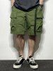 Buckle Belt Decor Windbreaker Cargo Shorts -  