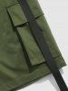 Buckle Belt Decor Windbreaker Cargo Shorts -  