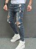 Splatter Paint Pattern Destroyed Design Jeans -  