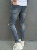 Splatter Paint Pattern Destroyed Design Jeans -  