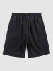 Short de Base Décontracté Design de Patch - Noir XL