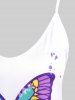 Plus Size & Curve Butterfly Print Ombre Color Cami Top -  