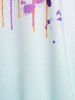 Plus Size & Curve Butterfly Print Ombre Color Cami Top -  