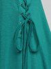 Plus Size Lace Up Heart Buckle Handkerchief Short Sleeves T-Shirt -  