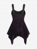 Plus Size Heart Buckle Belt Lace Grommets Cami Top -  