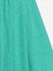 Plus Size Lace Up Heart Button Ruched Ruffles Tank Top -  