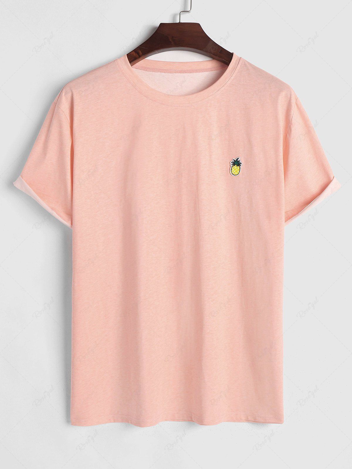 Buy Heat Sensitive Color Shifting Pineapple Patched Design Short Sleeves T-shirt  