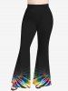 Plus Size Tie-Dye Flare Pants -  