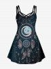 Gothic Dreamcatcher Moon Star Print Crisscross Cami Dress -  