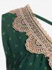 Plus Size Crisscross Lace Trim Tank Top -  