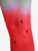 Legging Capri à Imprimé Pastèque de Grande Taille - Vert 1X